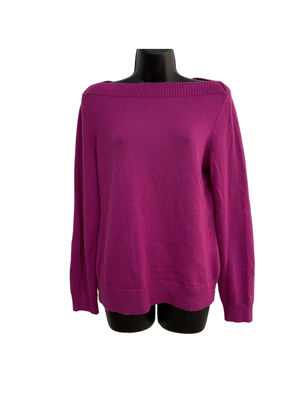 Lauren Ralph Lauren Size L Wool Blend Boat Neck Dressy Soft Casual Sweater